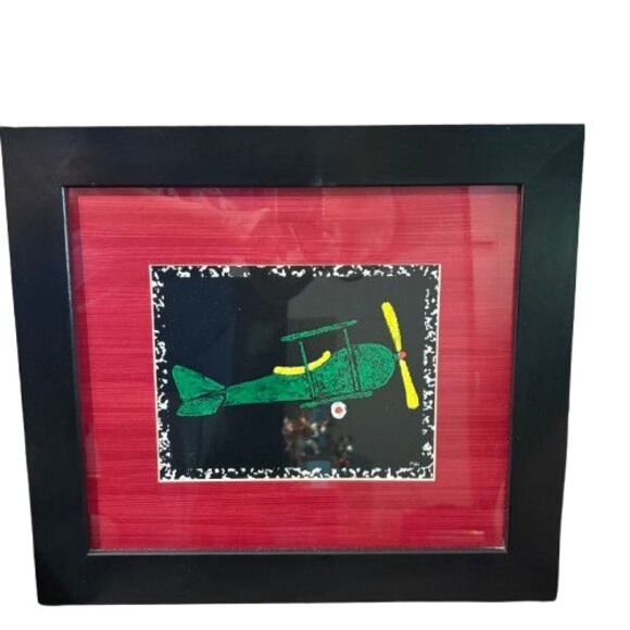 Dump Truck Airplane & Bulldozer Framed Pictures Set of 3 Signed by Riki - Picture 5 of 16